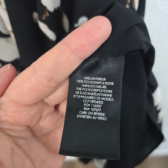 Alice + Olivia 6 Kye Floral Ruffle Midi Dress Black White Flowers Party Cocktail - Picture 11 of 11